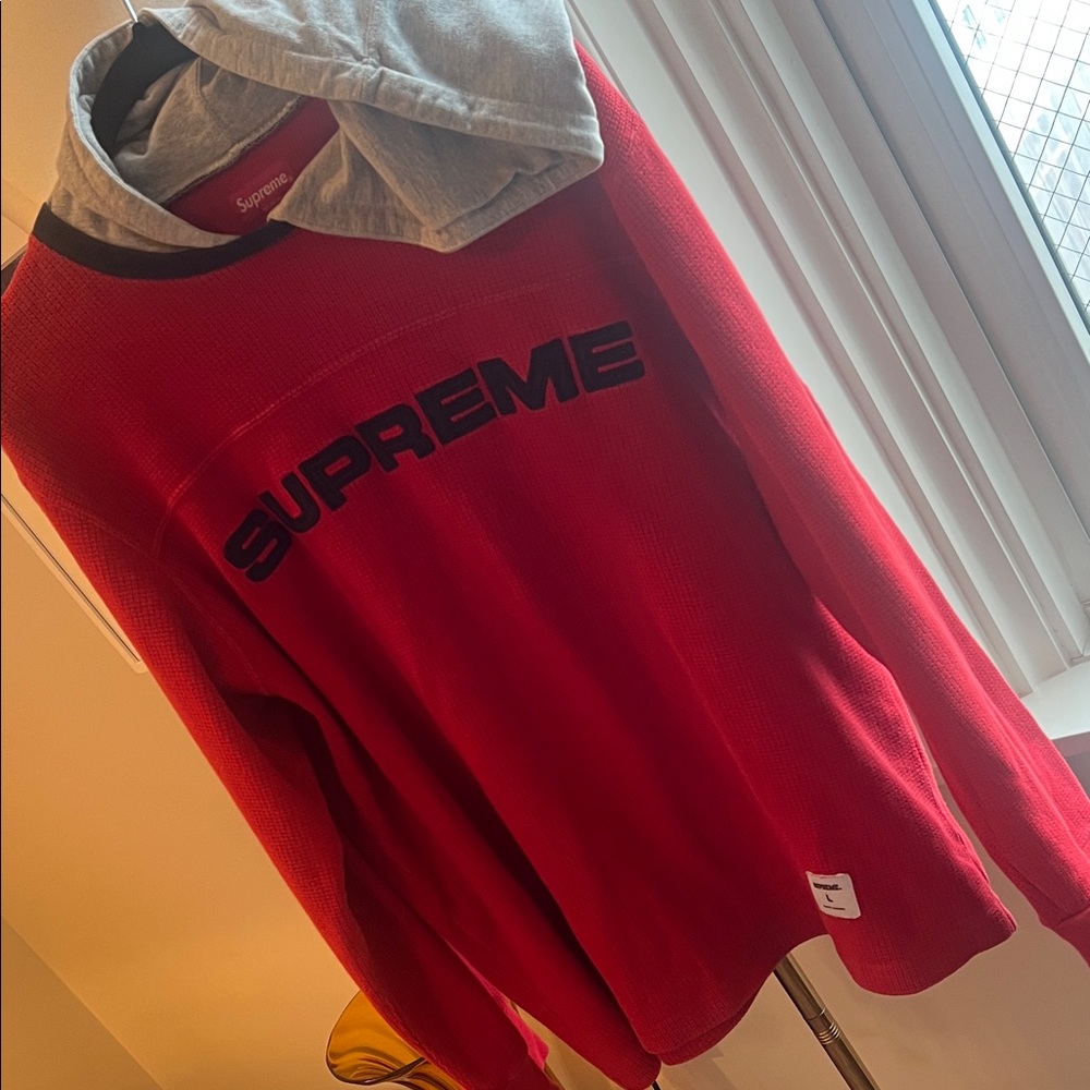 Supreme Bold Red and Subtle Gray Sweater